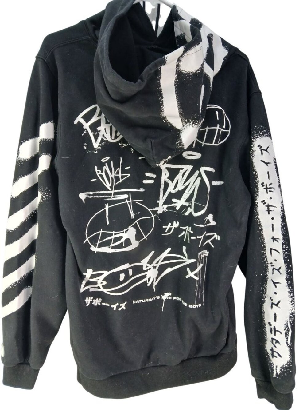 The Boys MENS Street Vandal Graffiti Hoodie Black Size M Graphic Saturdays Are F - Picture 4 of 16